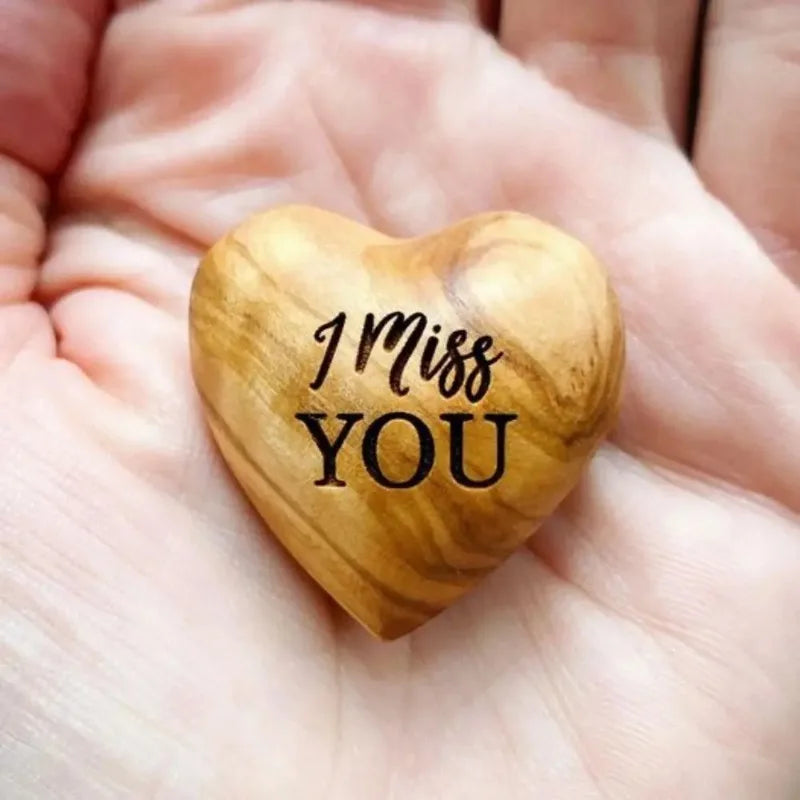 Little Pocket Hug Wooden Heart Tokens I Miss You Crafts Supplies for Friends Portable Creative Gift Valentine's Day Gift Good Vibrations