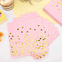 Pink Party Decoation Gold Supplies Paper Tablecloth Disposable Dinnerware Plate Napkin Cup for Christmas Birthday Party Wedding Good Vibrations