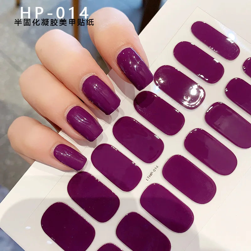 UV Semi-Cured Gel Nail Wraps Stickers Strips French Long Lasting Full Cover LED Gel Semi Cured Nail Sliders For Nail Extension & Good Vibrations