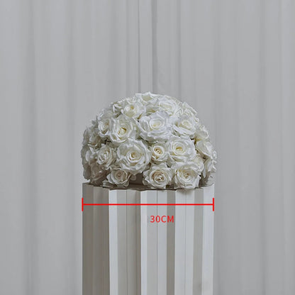 70/60/40/30CM White Rose Flower Ball Wedding Table Centerpieces Floral Ball Arrangement Event Party Banquet Props Window Display Good Vibrations