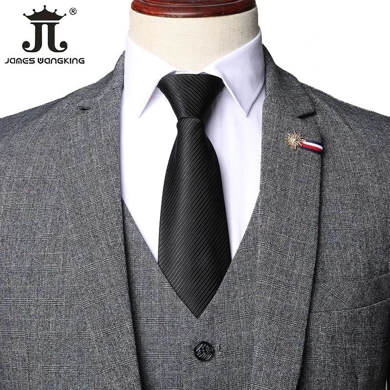 S-6XL (Jacket + Vest + Pants) Retro Gentleman Classic Fashion Plaid Mens Formal Business Slim Suit 3Pces Set Groom Wedding Dress Good Vibrations