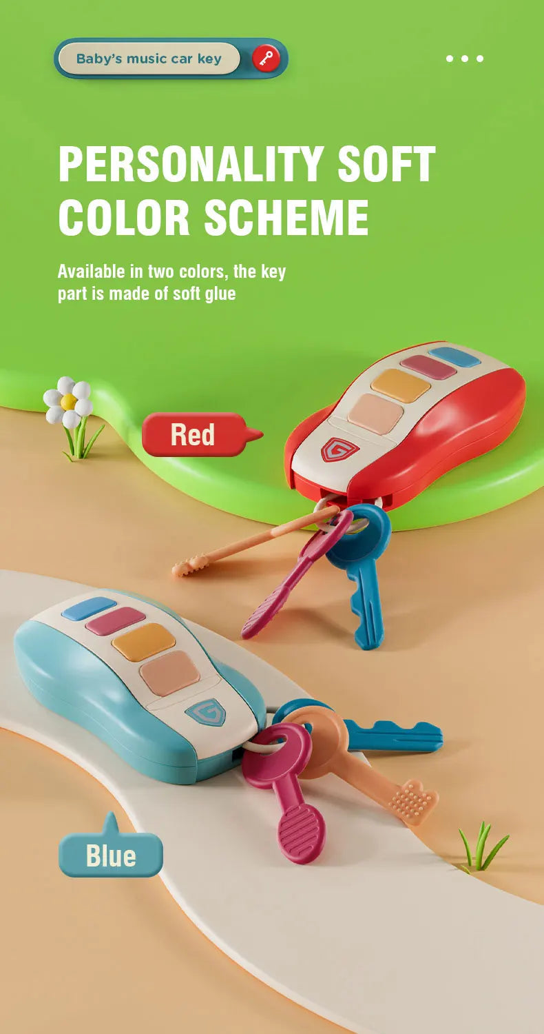 Music Car Key Baby Toys Pretend Play Simulated Car Key Smart Remote Car Voices Baby Educational Toys for Children Music Toy Gift Good Vibrations