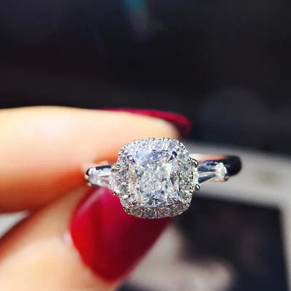2025 Chic Wedding Rings for Women Aesthetic Female Engagement Accessories Shiny CZ Luxury Bridal Jewelry Trendy  Gift Good Vibrations