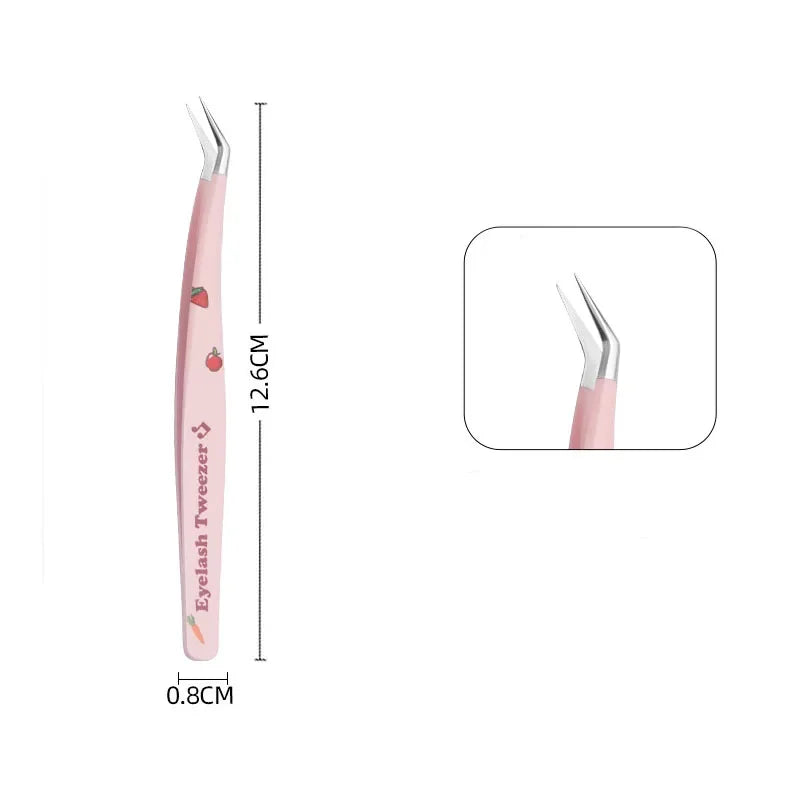 6 Types False Eyelash Tweezers Stainless Steel Anti-static Pincet Curved Strip 3D Lashes Extension Tweezer Makeup Tools Good Vibrations