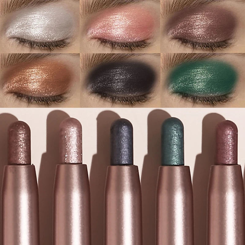 Double-head Eyeshadow Stick Pink Brown Green Black Eyeshadow Pen High Gloss Pearly Metallic Eye Shadow Sticks Waterproof Make Up Good Vibrations