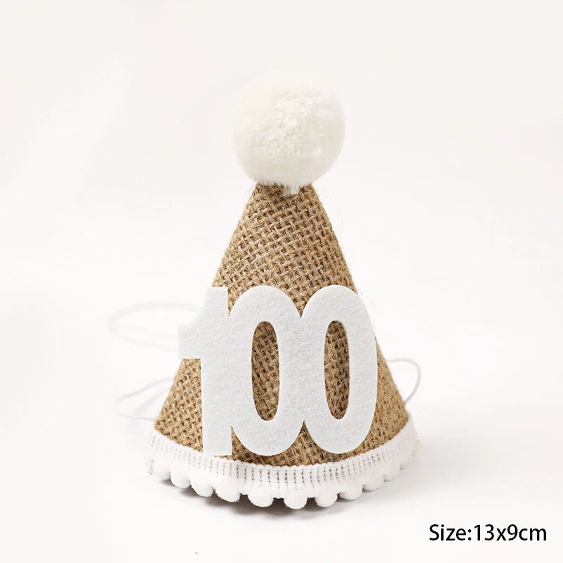 1st Birthday Party Decor Hat Kids 1 2 3 Year Happy Birthday Boy Girl Crown Hat First Happy Birthday Party Baby Shower Decoration Good Vibrations