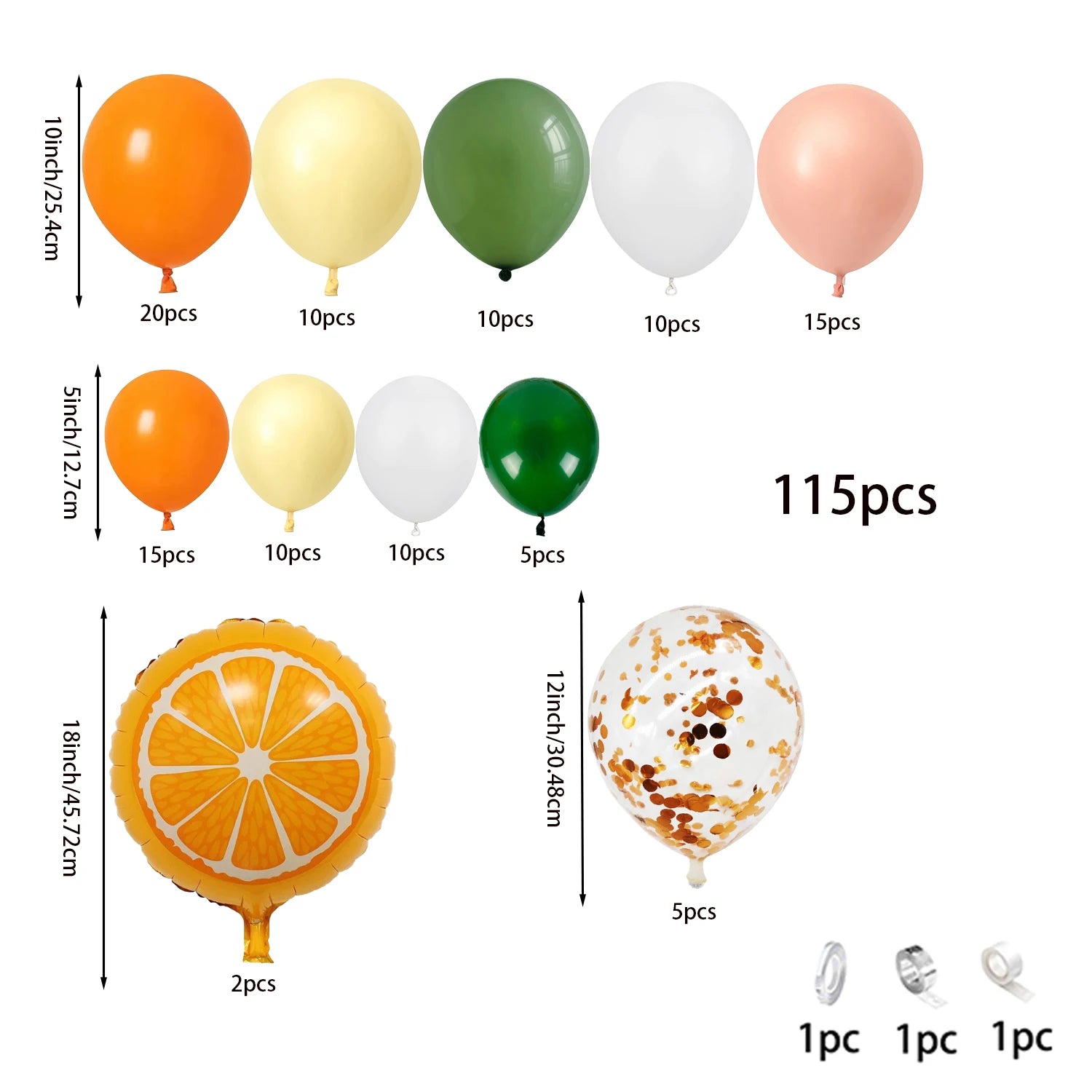 Balloon Decoration Arch with Monogrammed Orange Balloon Garland Set Cutie Coming Soon Banner Fruit Birthday Party Decoration Good Vibrations