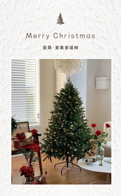 Christmas Tree PE Encrypted Christmas Decoration with Lights,Folding and Retractable Pine Needles,Christmas Tree Set Decoration Good Vibrations