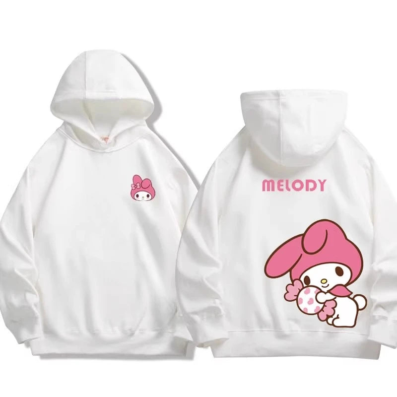 Sanrio co-branded sweatshirt for boys and girls Kuromi pattern print children's autumn and winter hoodie sweatshirt trend Good Vibrations
