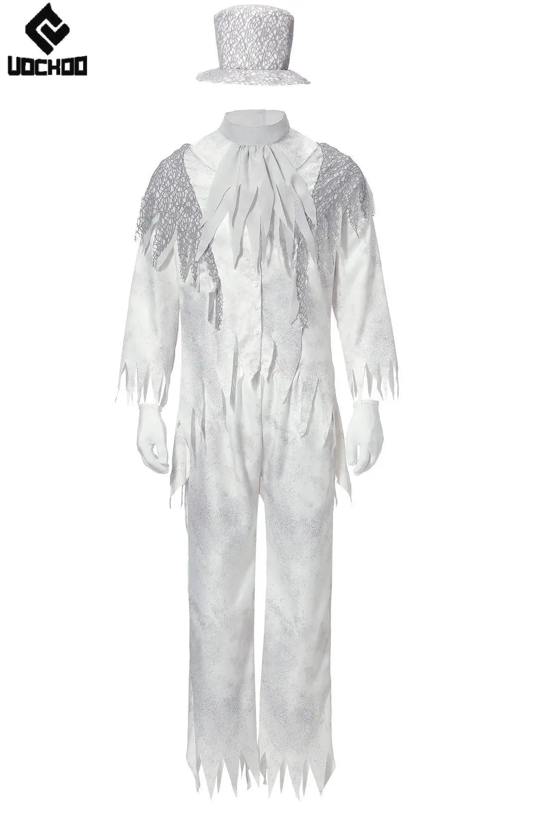 Halloween Magician Cosplay Costume Halloween Men Suit Vintage White Gentleman Dress Up Stage Performance Carnival Clothing Good Vibrations