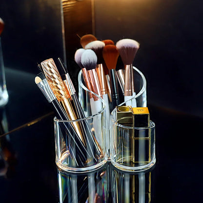 Transparent lipstick Cosmetic Makeup Acrylic Makeup Brush Tool Storage Box Case Make-up Brush Holder Table Organizer Makeup Tool Good Vibrations