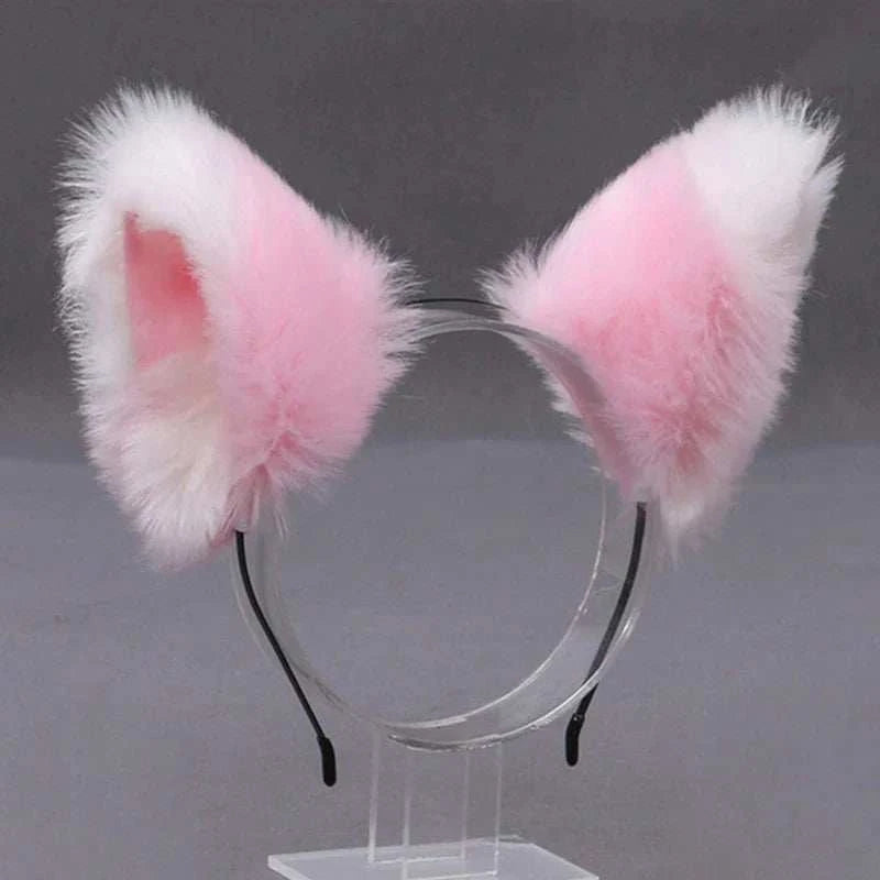 Lolita Animal Cat Fox Ear Hair Hoops Cosplay Faux Fur Hairband
