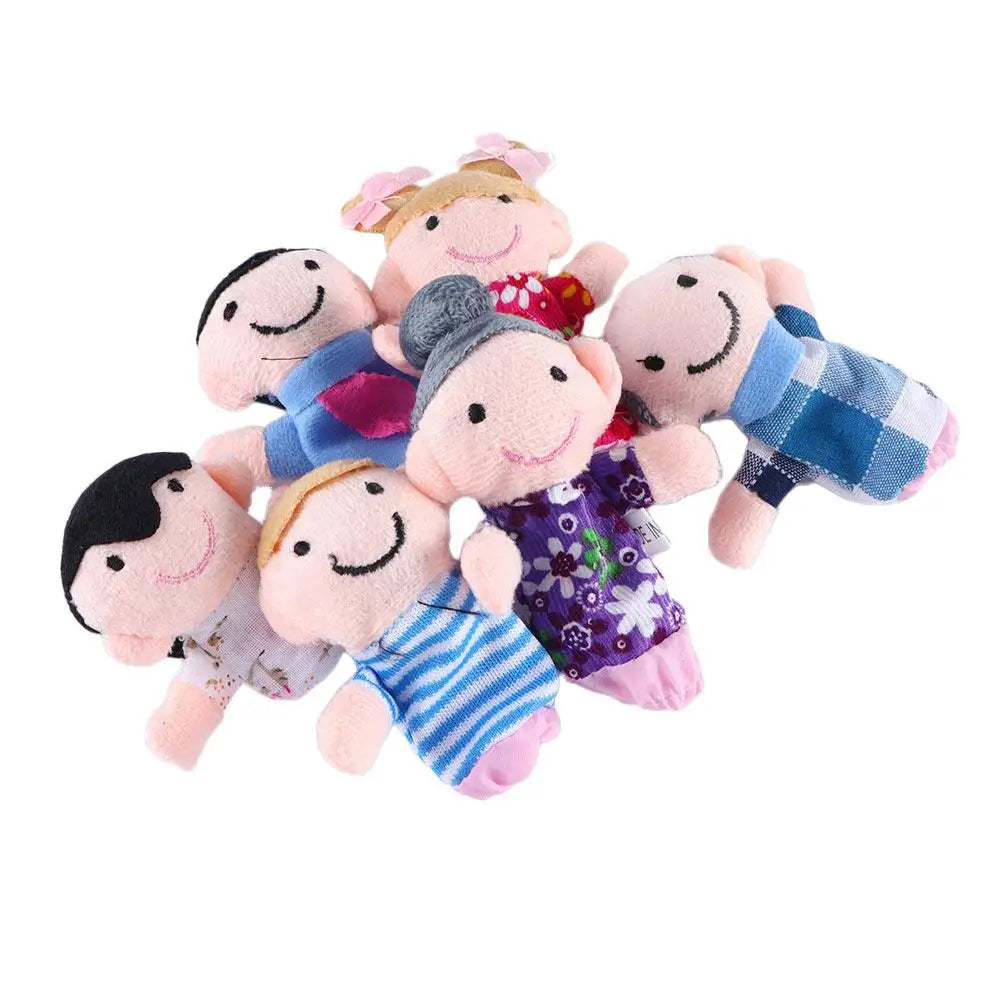 Toy Parent-child toys Boys Girls Toys Cartoon Doll Cloth Doll Toys Hand Puppet Plush Toys Finger Doll Family Finger Puppets Set Good Vibrations