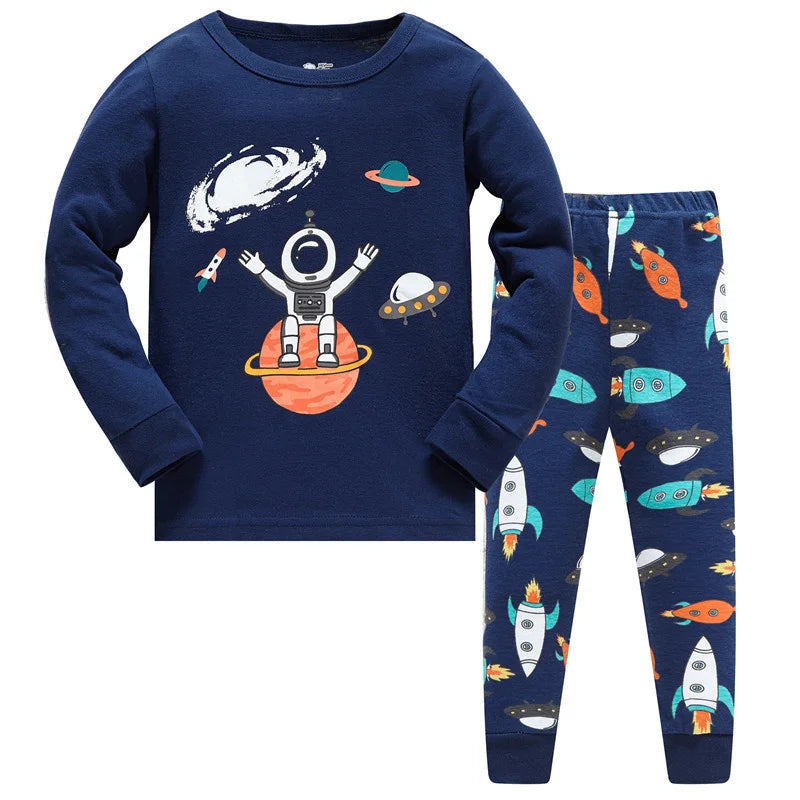 Jumping Meters 3-8T Flamingo Print  Autumn Winter Girls Sleepwear Fashion Children's Home Clothes Kids Pyjamas Costume Good Vibrations