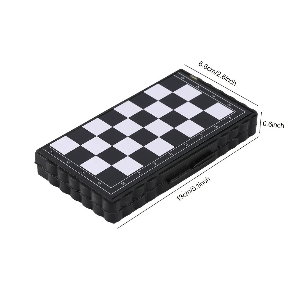 Mini Magnetic  Chess Set  Folding Magnetic Plastic Chessboard Board Game Portable Kid Toy Portable Outdoor Good Vibrations