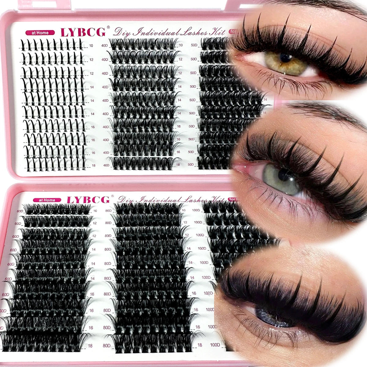 Spikes Lash Individuals Volume Eyelash Clusters D-Curly Lash Clusters Kit 10-20MM DIY Eyelash Extensions,6 Styles Lash Clusters Good Vibrations