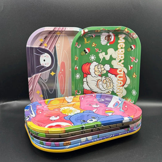 Rolling Tray Smoking Grinder Accessories Cigar Hand Roll Tinplate Tray Ashtray Home Party Gifts for Men Women Good Vibrations Adult Super Store