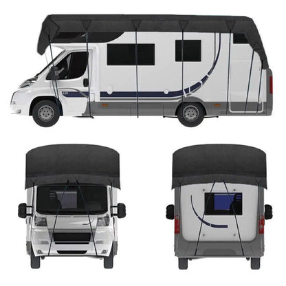 210D Oxford Cloth RV Roof Protective Cover Black Foldable RV Resistant Sunscreen RV Waterproof Roof Tear Supplies Cover S5M5 Good Vibrations