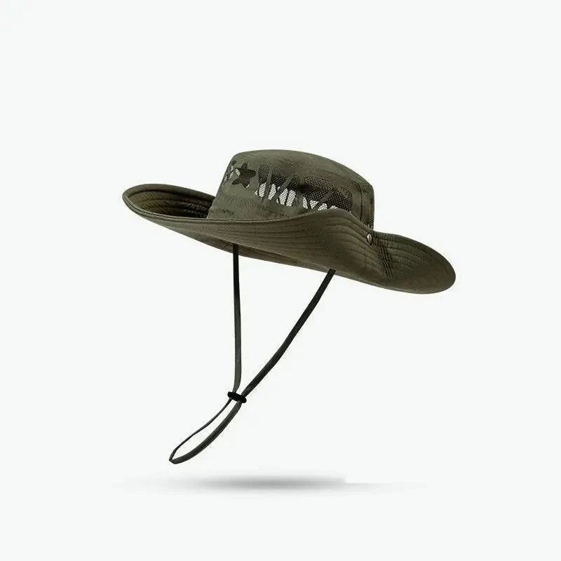 Summer Hats For Men Women Unisex Cowboy Hat Big Brim Fishing Hat Outdoor Fisherman Cap Sunscreen Mountaineering Hiking Sun Hat Good Vibrations