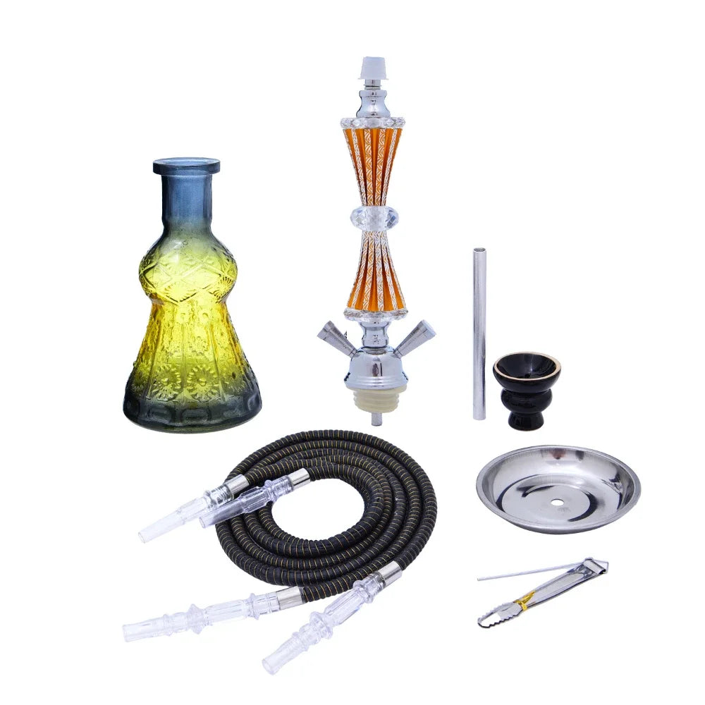 Arab Glass Shisha Pipe Hookah Set With Hookah Hose Bowl Tongs Cachimba Nargile Sheesha Chicha Narguile Water Pipe Hookah Kit