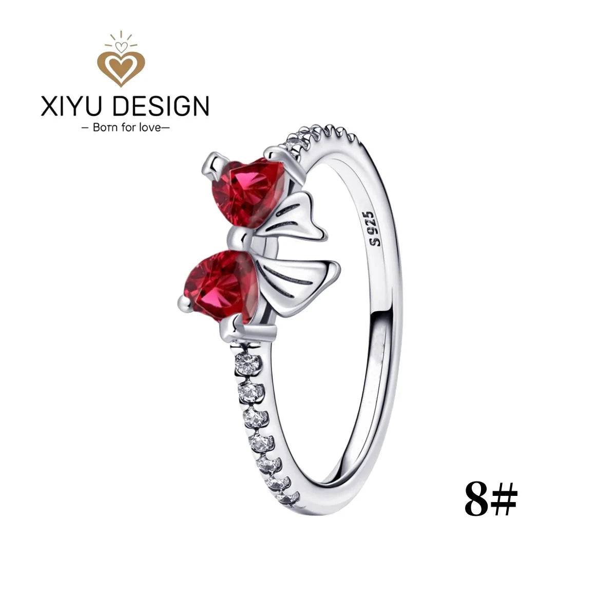 925 Sterling Silver Red Heart-shaped Ring Earrings Necklace Charm Sparkling Women's Jewelry Gift Fashion Light Luxury Making Good Vibrations