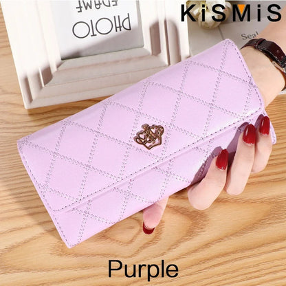 KISMIS Wallets for Women Cute Pink Pocket Womens Wallets Purses Plaid PU Leather Long Wallet Hasp Phone Bag Money Coin Pocket Ca Good Vibrations