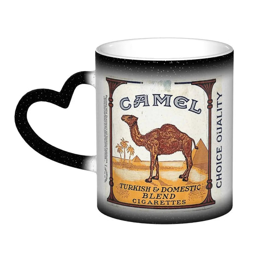 Vintage Camel Cigarette Pack Mug Funny Ceramic Coffee Cups Tea Mugs Milk Cup Drinkware Gifts for Friends Good Vibrations