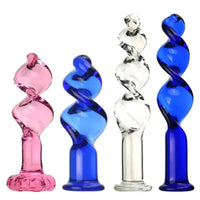 VaHppy Glass anal plugs Pink/Blue 3.2-4cm Coarse thread Anal extension training stimulation Adult sex toys For gay girl Masturba GOOD Vibrations