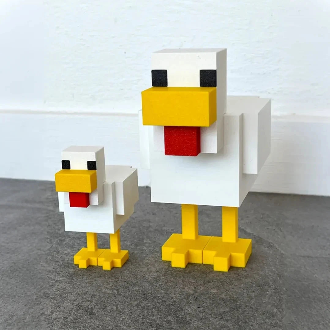Charming and cute pixel chicken statue - artistically crafted animal decoration suitable for homes and offices Good Vibrations