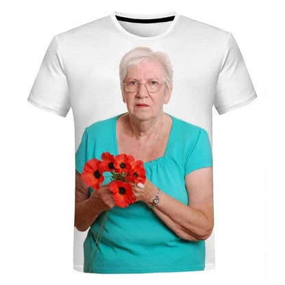 Humorous T-shirt Granny Licking Popsicles - Fashion Style