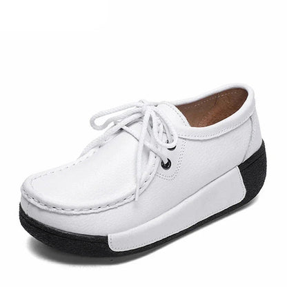 BEYARNENew Winter Shoes Genuine Leather Womens Flat Platform Shoes Casual Womens Loafers Plush Womens Slip-on Sneakers for Women Good Vibrations