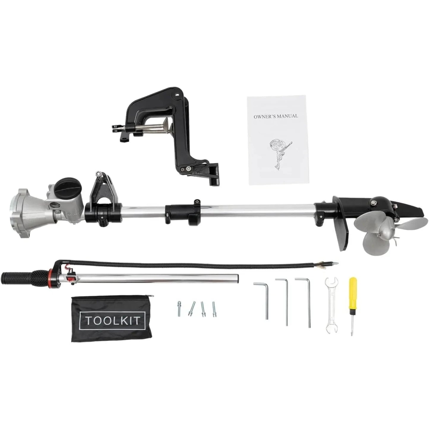 4-Stroke 4HP Boat Outboard Motor 53.2CC, Boat Engine with Air Cooling System for Inflatable Boats, Fishing Boats Good Vibrations