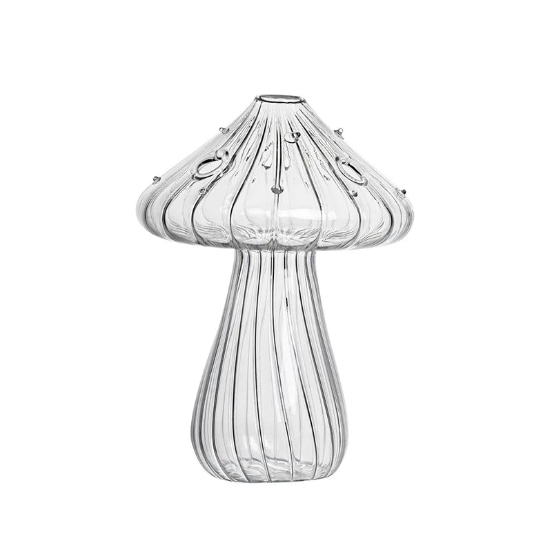 Transparent Jelly Color Mushroom Glass Vase Aromatherapy Bottle Home Small Vase Hydroponic Flower Pot Simple Table Decoration Good Vibrations