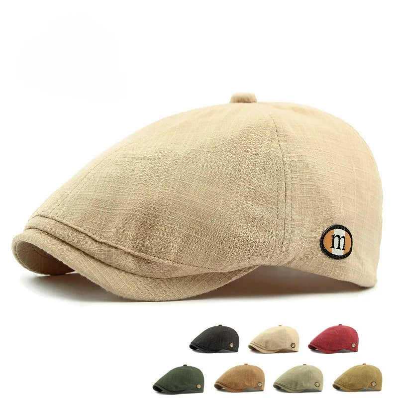 2025 New Hats for Men and Women Wearing British Retro Beret Hat Fashion Casual Berets Caps for Women Solid Color Adjustable Cap Good Vibrations