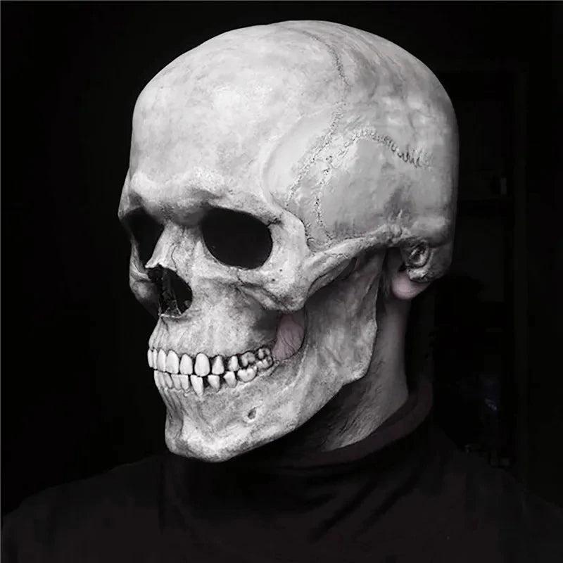 Halloween Mask Movable Jaw Full Head Skull Mask Halloween Decoration Horror Scary Mask Cosplay Party Decor Skull Helmet 2023 Good Vibrations