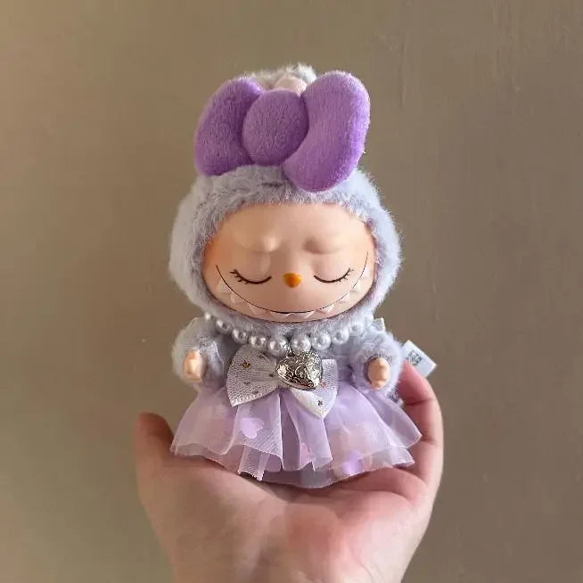17cm Mini Plush Doll'S Clothes Outfit Accessories For Korea Kpop Exo Labubu Idol V2 Bow princess dress Clothing Gift Good Vibrations