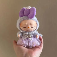 17cm Mini Plush Doll'S Clothes Outfit Accessories For Korea Kpop Exo Labubu Idol V2 Bow princess dress Clothing Gift Good Vibrations
