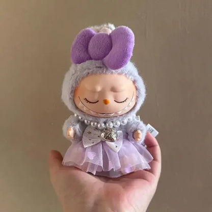 17cm Mini Plush Doll'S Clothes Outfit Accessories For Korea Kpop Exo Labubu Idol V2 Bow princess dress Clothing Gift Good Vibrations
