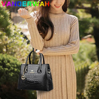 Luxury Patent Leather Crossbody Bags Women Crocodile Pattern Sac 2024 Large Capacity Ladies Shoulder Tote Bags Designer Purse Good Vibrations