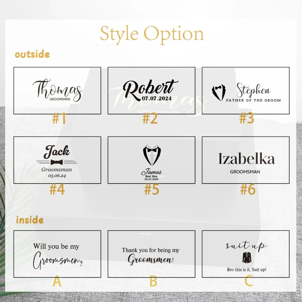 Personalized Black Gift Box Groomsmen/Best Man Empty Gift Box Wedding Bachelor Party Thank You Favors Will You Be My Groomsmen Good Vibrations