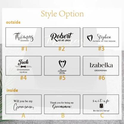 Personalized Black Gift Box Groomsmen/Best Man Empty Gift Box Wedding Bachelor Party Thank You Favors Will You Be My Groomsmen Good Vibrations