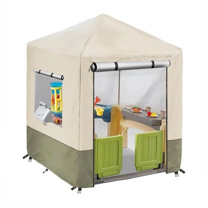 Outdoor Kids Playhouse Cover,Waterproof Cover Suitable Garden Waterproof And Sun-proof Children's Toy House Protective Cover Good Vibrations