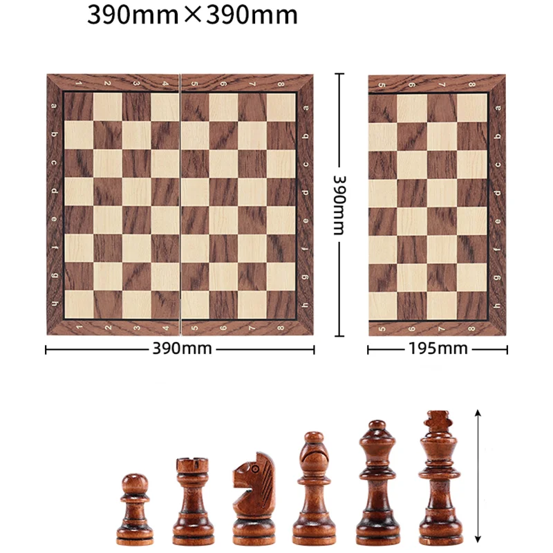 Chess Set - Magnetic Foldable Portable Solid Wood Chess Board - Educational Games for Students and Kids - Christmas Gift Good Vibrations