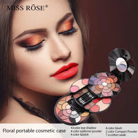 57-Color Petal Makeup Palette with 43 Eyeshadows 4 Eyebrow Powders&Blush&Lipstick And 2 Pressed Powders - All-In-One Beauty Kit Good Vibrations