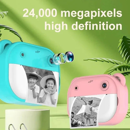 Children Digital Camera Instant Print for Kids Thermal Print Camera Instant Photo Printing Camera Video Toys+32G Memory Card Good Vibrations