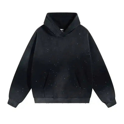 IEFB Spring New Trendy Sets Washed Sweatshirt Sweatpants Splash-ink Spray Dye Velvet Hoodies Autumn Male Wear Menwear 9W125 Good Vibrations