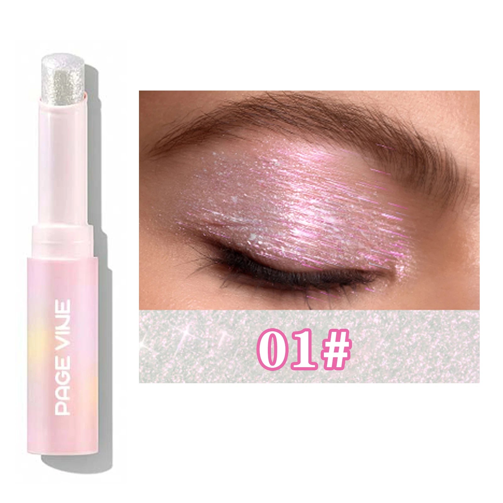 Jelly Eyeshadow Highlight Stick, Glitter Shimmer Long-Lasting High Pigment, Valentine's Day Party Beach Travel Holiday Good Vibrations
