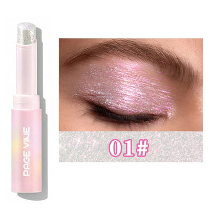 Jelly Eyeshadow Highlight Stick, Glitter Shimmer Long-Lasting High Pigment, Valentine's Day Party Beach Travel Holiday Good Vibrations