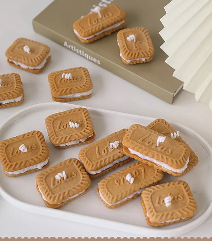 Cute Handmade Biscuit Candle Scented Candle Aromatherapy Soy Wax Candle Wedding Birthday Candles Party Home Decoration Good Vibrations