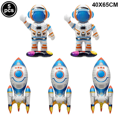 4D Standing Astronaut Spaceman Balloons Rocket Foil Balloons Kids Toys Baby Shower Outer Space Themed Birthday Party Decorations Good Vibrations